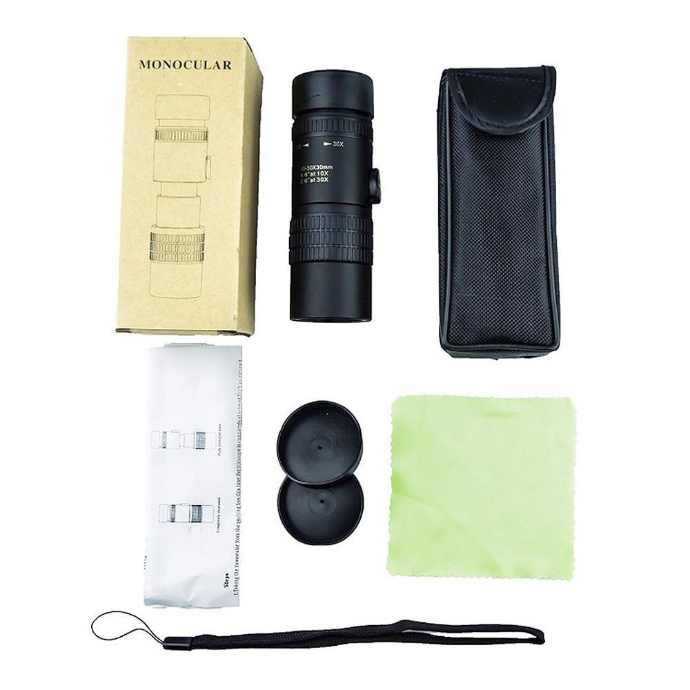 10-300x40mm Tragbares skalierbares Mini-Monokular-Teleskop 30mm Objektivlinse Vogelbeobachtungsspiegel für Camping im Freien