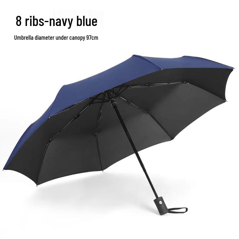 

Automatic Extra-Large Thick Folding Men s and Women s Umbrella for Sun and Rain, One-Button Reinforced Black