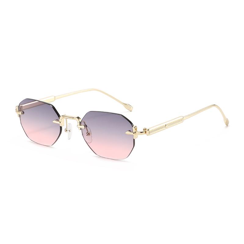Sleek Rimless Cut-Edge Sunglasses - Stylish Women's Street Style & Sun Protection