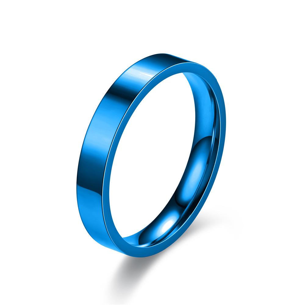 Stylish 4mm Flat Stainless Steel Titanium Couple Ring – European & American Design, No-Fade Finish