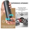 Electric Salt And Pepper Grinder Set Automatic Adjustable Coarseness Button Operation Rechargeable Body With Storage Base 110ml Capacity