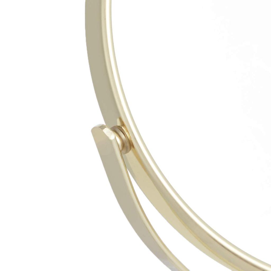 AmazonBasics Tabletop Mount Vanity Double Sided Mirror Round with Base Magnification Gold Height x Width cm Non-Slip 1x/5x 7.2 4.9