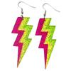 Fluorescent Shining Oil Gloss Magnetic Tape Retro Era Earrings Lightning Element Radio Women's Eye Catching Earrings Gift