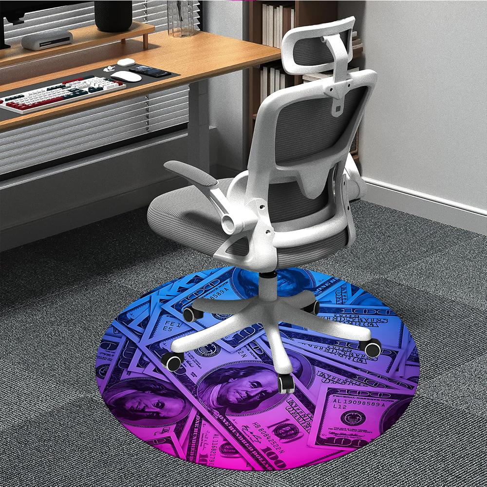 

1pc Money Banknotes Office Round Area Rug, Indoor Mat Suitable ForOffice, Under Office Chairs Bedroom Living Room Home Decor, Room Decot212 80cm by 80cm