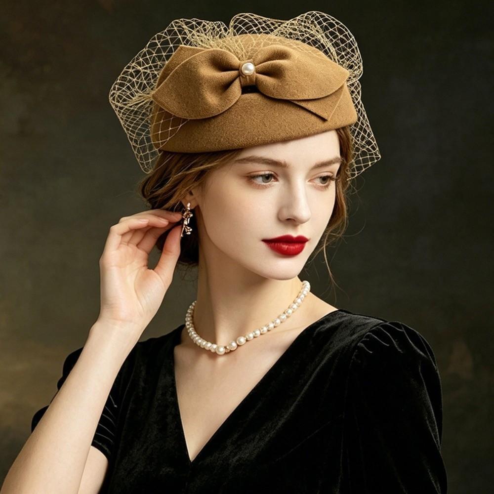 Breathable Wool Jazz Hat Warm Woolen British Style Hat Fashion Felted Wool Hat Evening Cocktail