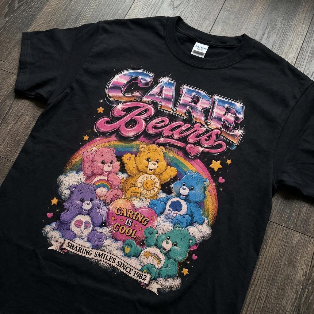Care Bears Glitter Graphic Tee | Retro 80s Cartoon Unisex Shirt