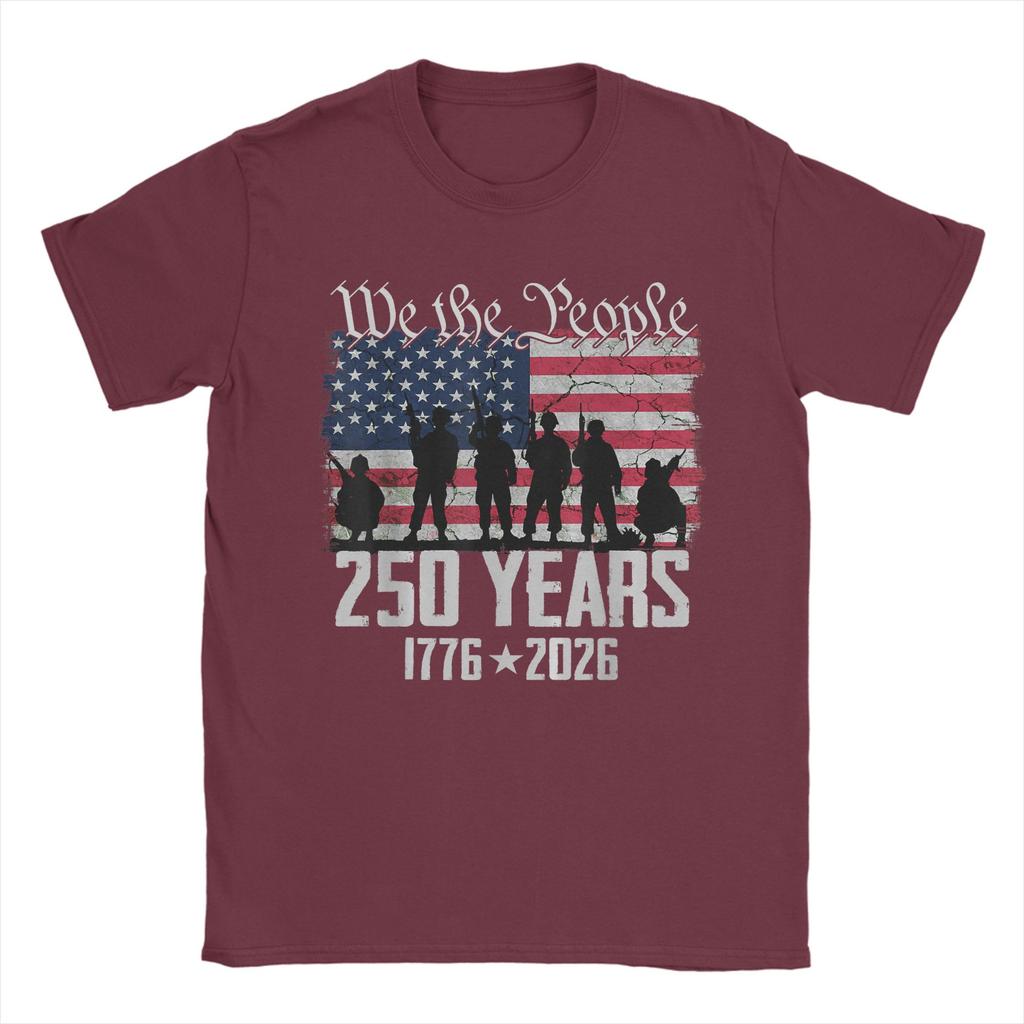 Flag Vintage 250 Years American 1776 2026 250th Usa Birthday Cotton TShirt For Couple Beach Y2k Fun TShirts Novelty Tee Shirt