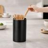 Accessori Minimalisti per Cucina Portacannesucchi in Acciaio Inossidabile, Organizer per Utensili Nero Opaco, Contenitore Ampio ad Accesso Facile, Barile di Stoccaggio Durevole