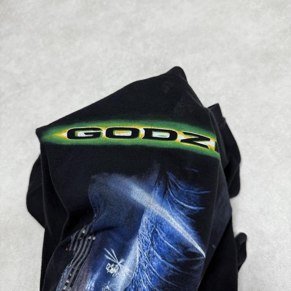 [USED] Vintage 90s Godzilla Short Sleeve Shirt, Anime Movie, Black, Size 3