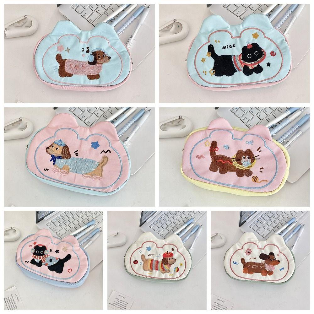 Multifunctional Mini Cosmetic Bag Puppy Stationery Holder Bag Sweet Small Item Bag  Girls