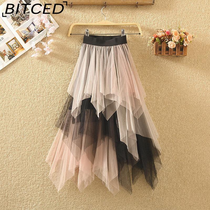 BITCED Damenmode Lässig Einfarbig Druck Sommer Frühlingsrock