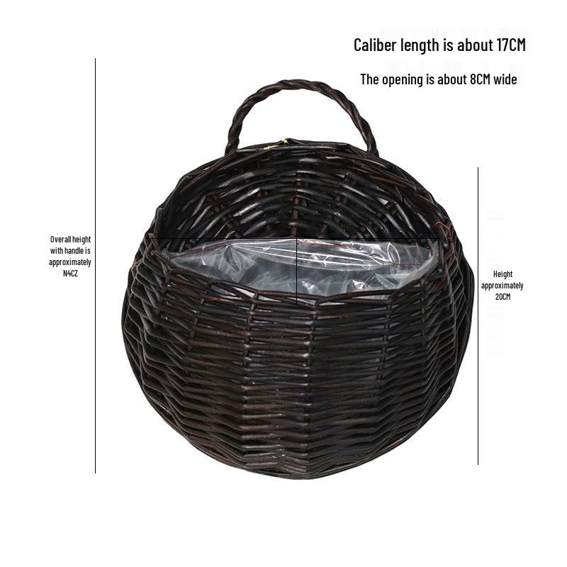 Handmade Willow Woven Wall Hanging Flower Basket Pot