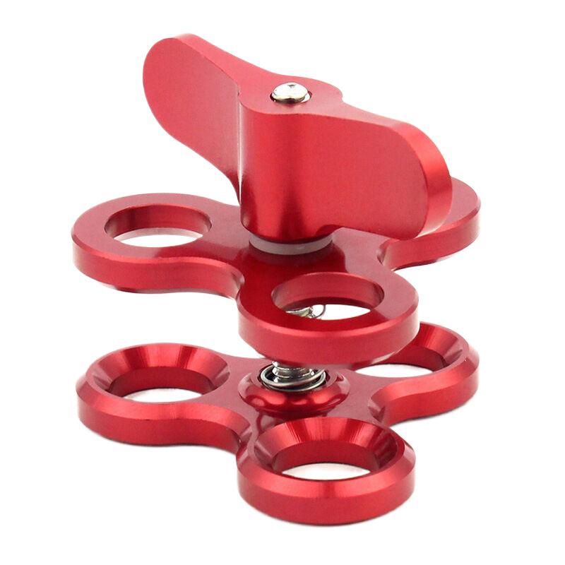 Triple Ball Clamp 3 Holes Underwater Arm Diving Bracket For Photography Torch Aluminum Diving Lights Ball Butterfly Clip Mount
