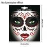 Mexico Day of the Dead Luminous Facial Tattoo Sticker Halloween Party Decoration Halloween Dress Up Day of the Dead DIY Party