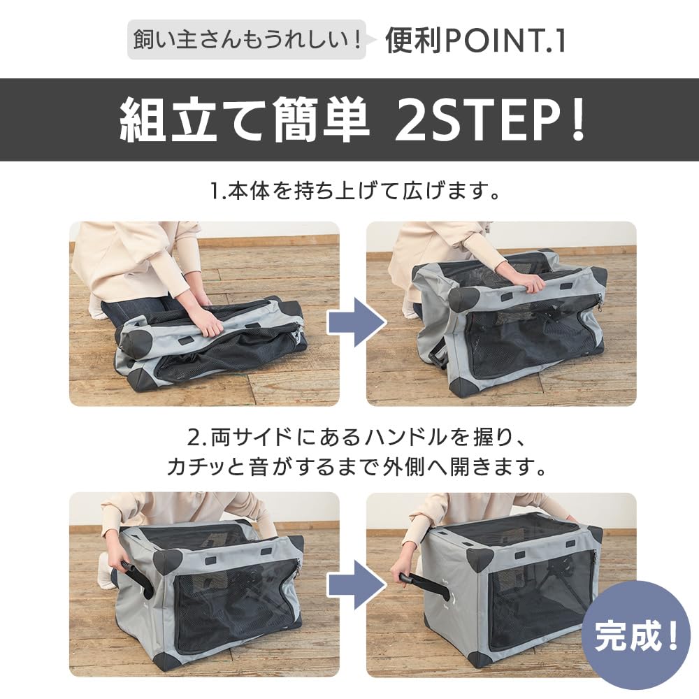 Shinsei International Folding Pet Carrier for Dogs and Medium Navy Cats, Size,