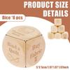 6Pcs Fun Quilters Dice Handmade Wood Quilting Decision Dice with 6 Engraved Sewing Tasks for Sewing Lover and Craft Enthusiast