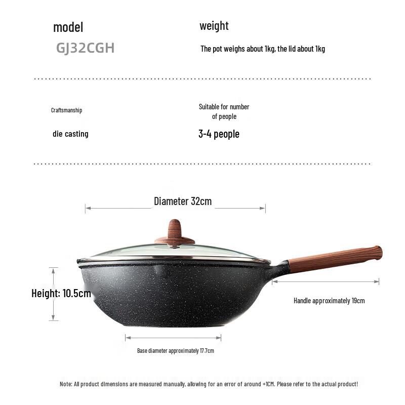 Cooker King Maifan Stone Non-stick Wok with Ceramic Exterior, 32cm