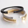 European-American Simple 7MM Mesh C-shaped Elastic Stainless Steel Women's Bracelet