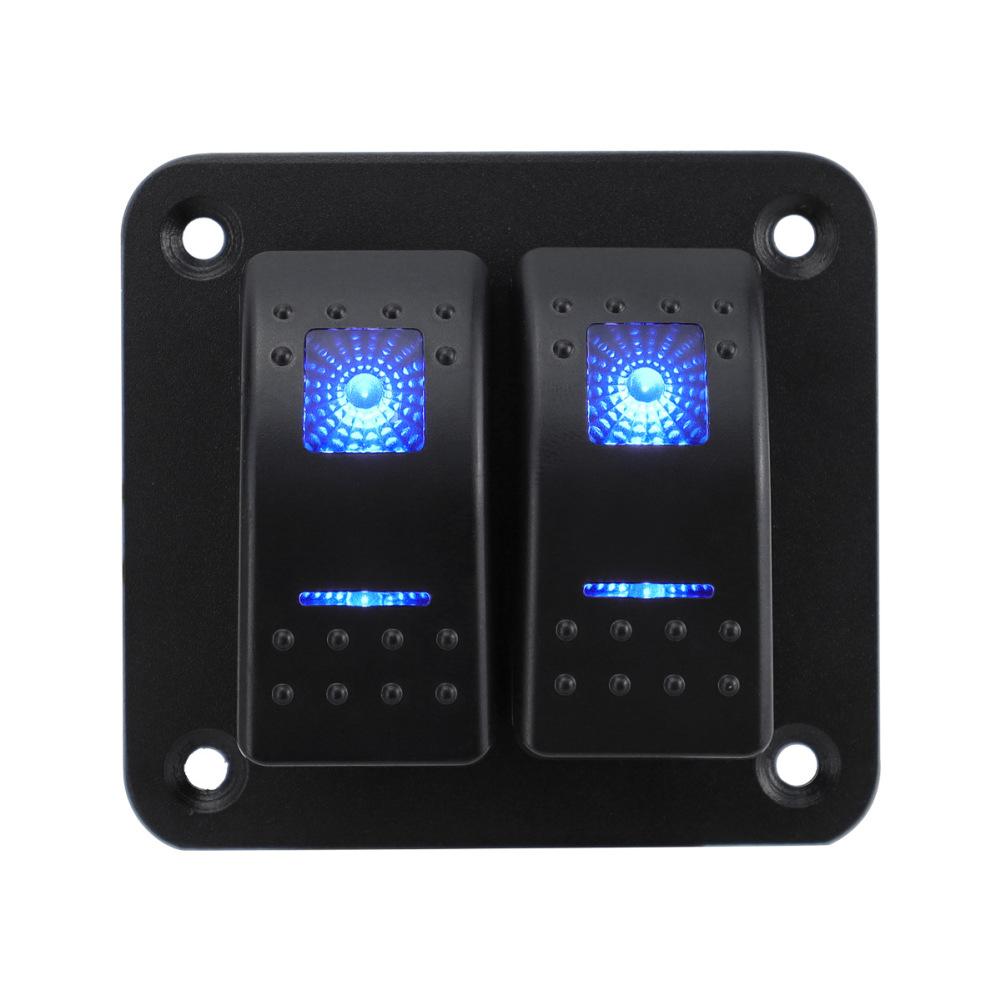 

Панель переключателей для морских судов DC12-24V, алюминиевая панель, панель переключателей для лодок, синяя светодиодная подсветка, водонепроницаемая для автомобилей и лодок