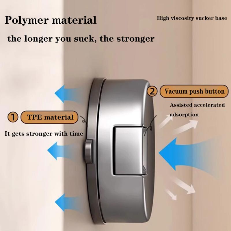 Badezimmerzubehör Space Aluminium Vakuum-Adsorptionshaken Wandmontierte Schnellmontage-Türhaken Küchenaufbewahrung