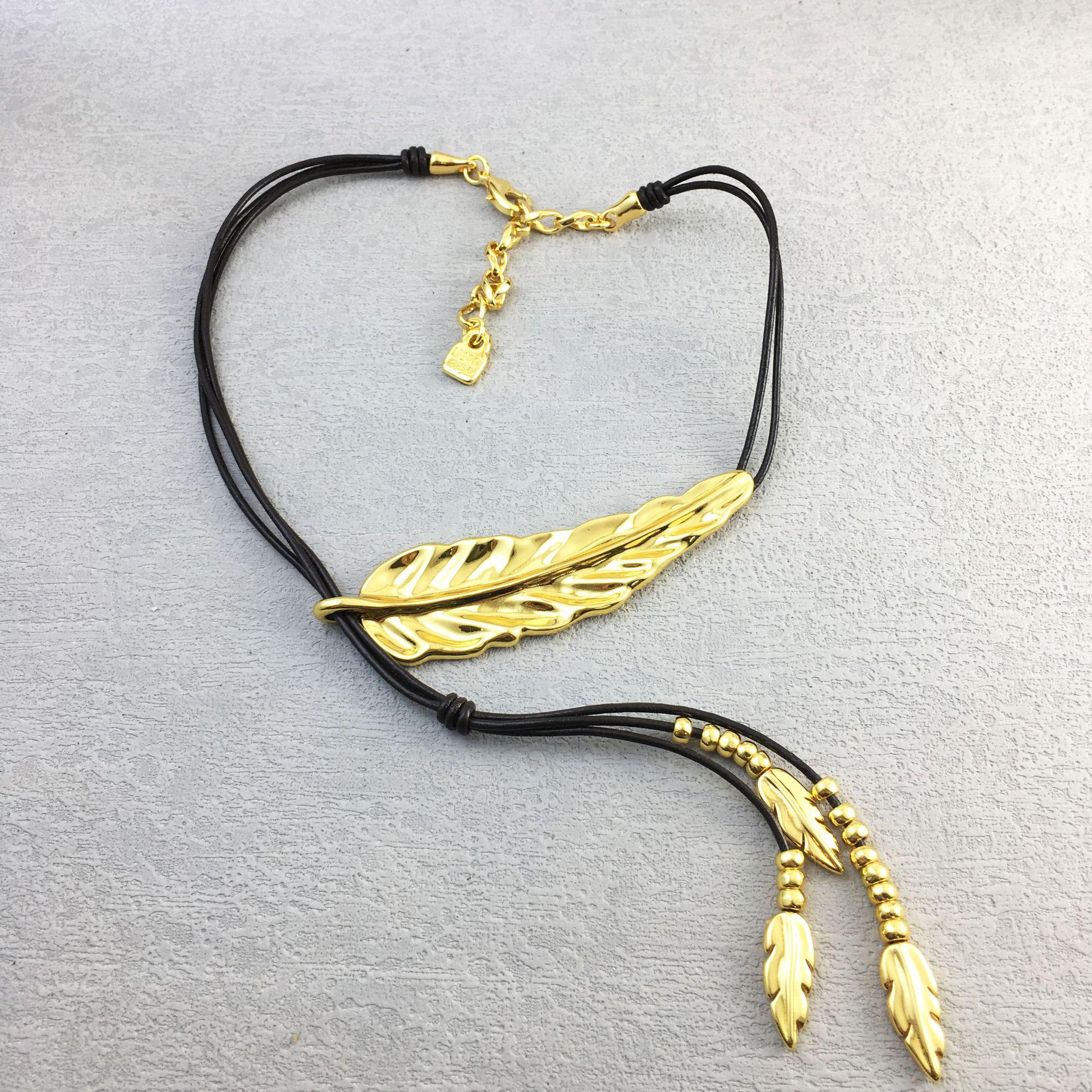 Spain UNOde50 Feather Leather Necklace - Popular Cross-Border E-commerce Item