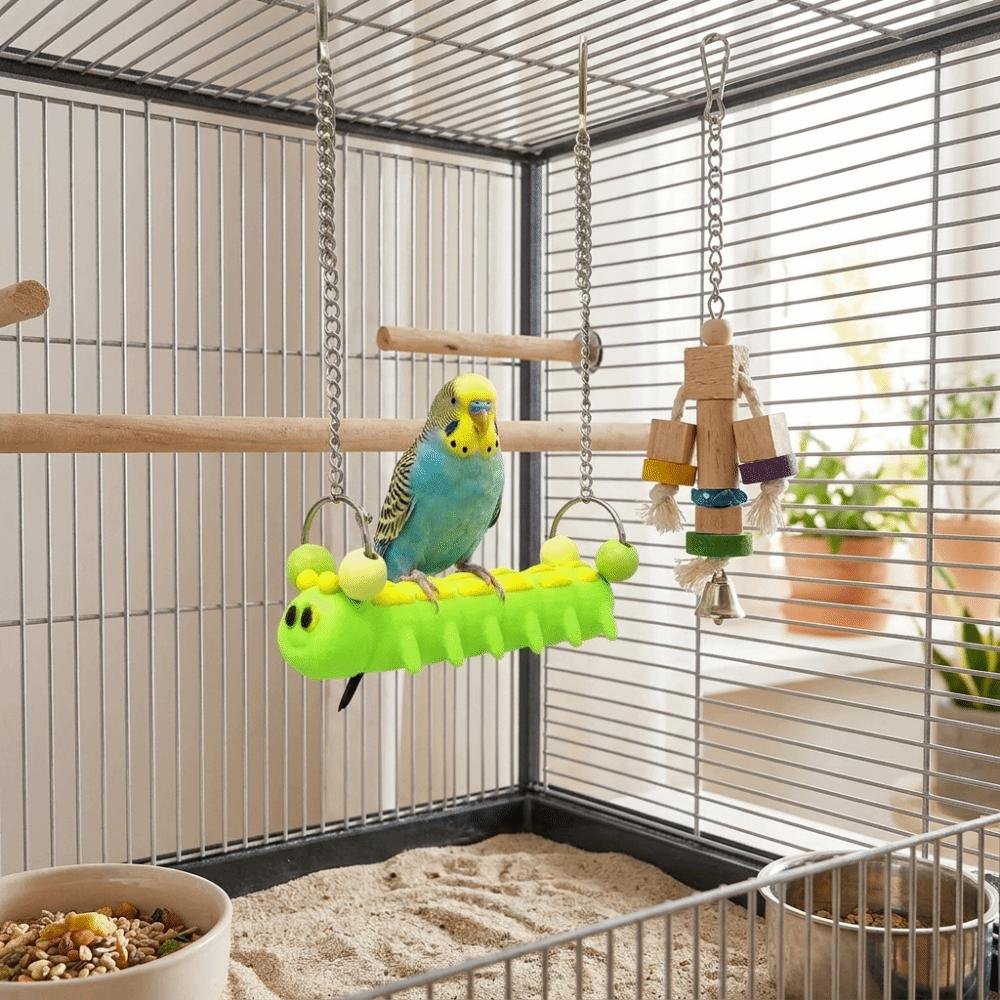 Durable Parrot Perch Stand Bite Resistant Parrot Swing Toy Birdcage Hanging Swing Training Toy