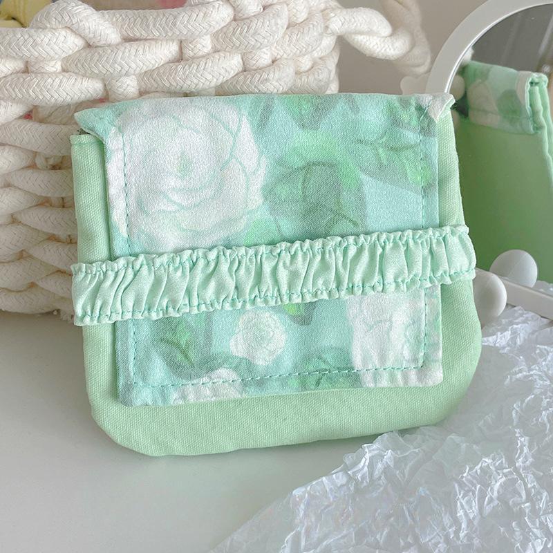 

Women Portable Sanitary Napkin Tampon Storage Bag Cotton Travel Makeup Storage Bag Literary Cute Coin Purse Sundries Storage