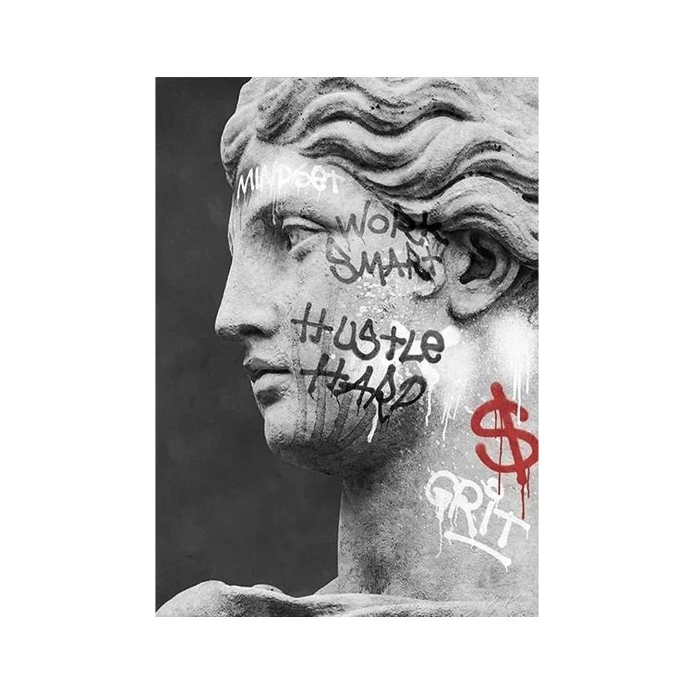 Statue of David Graffiti Art Canvas Painting David Head Sculpture Posters and Prints Street Wall Art Pictures for Room Decor