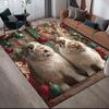 Weihnachtstiere Heim-Sofa-Dekoration für Wohnzimmer & Schlafzimmer, Rutschfeste Spiel-Flanell-Fußmatte für Spielzimmer
