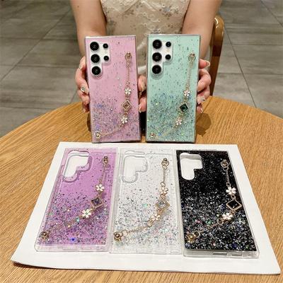 Luxuriöser Diamant-Silikon-Glitzerkleber für Huawei Enjoy 20, Y8S, P30 - Anti-Fall-Göttin-Armbandmodell