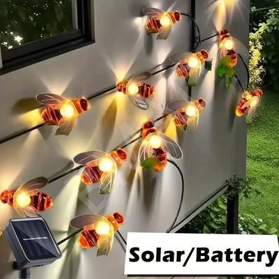 LED Güneş Işığı Dizisi Dış Mekan LED Güneş Arı Işığı Dizisi Yılbaşı Günü Avlu Dekorasyon Dizili Işıklar Bahçe Dekorasyonu