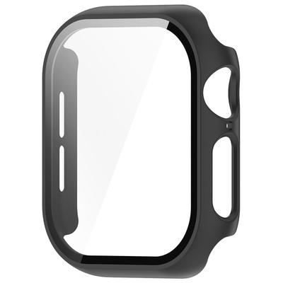 Tempered Glass PC Cover Screen Protector for Apple Watch Series 10 46MM (Black)