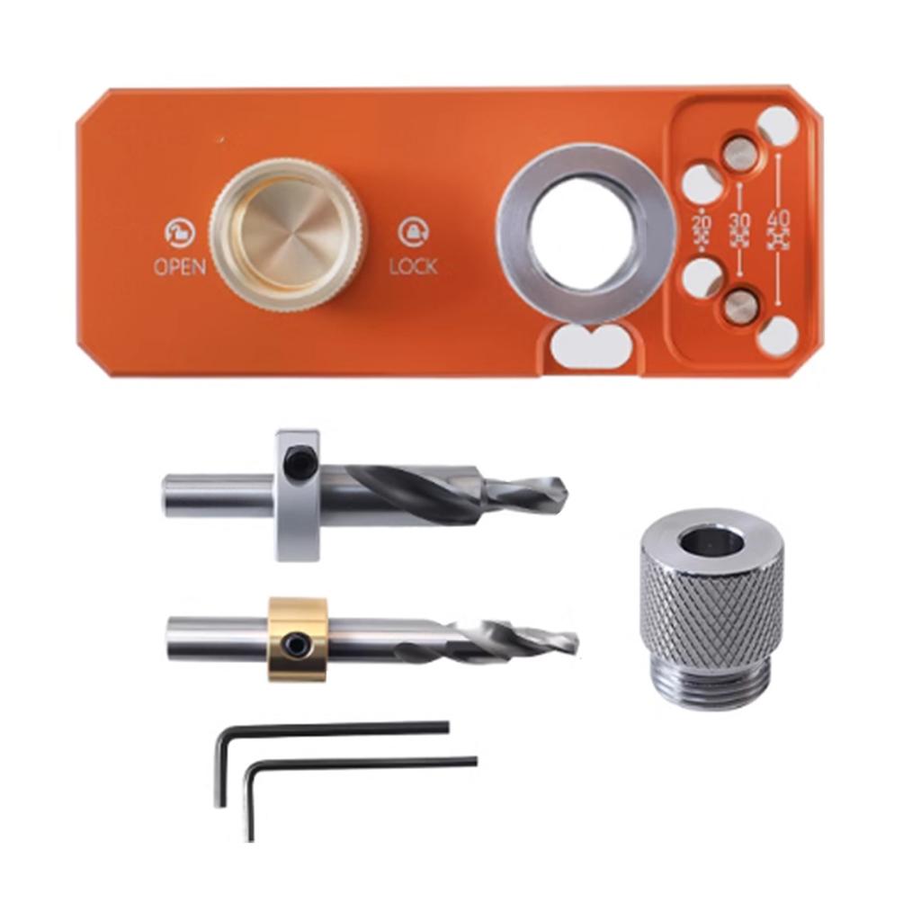 Aluminum Profile Drill Guide Punching Auxiliary Tool with M8 M6 Step Drill Bits for 20mm 30mm 40mm Profiles