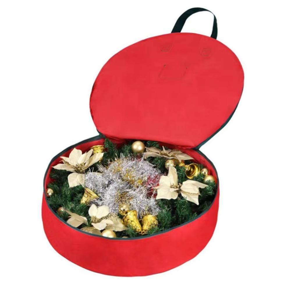 Round Christmas Wreath Storage Bag Large Capacity Festival Garland Container  for Holiday