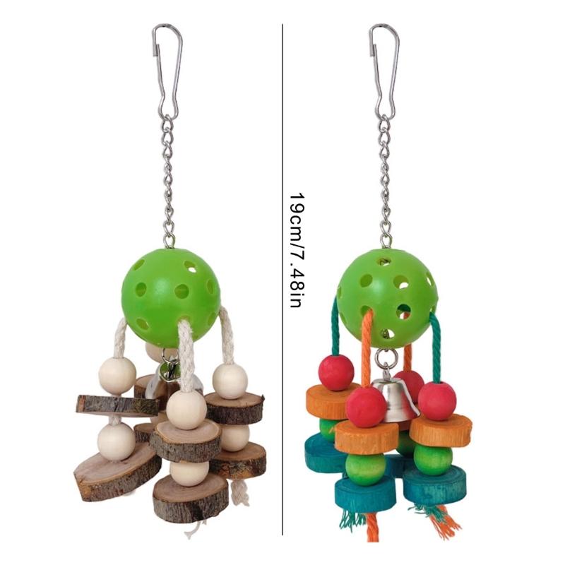 5pack Parakeets Cage Bites Toy Natural Wood Quakers Parrots Toy Hammock Swing for Large Birds