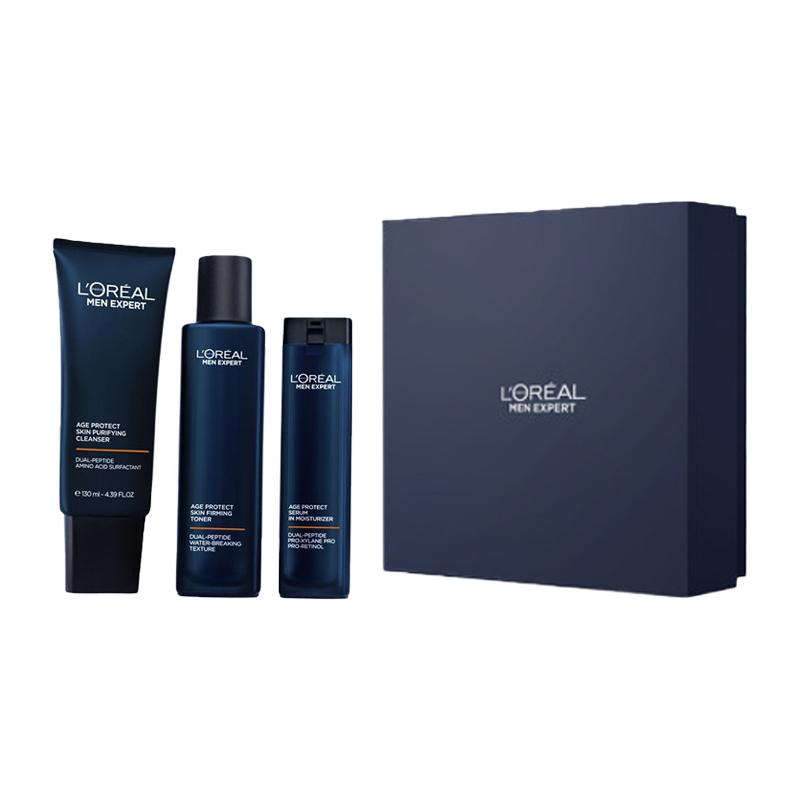 Loreal Paris Mens youthful muscle source hydrating skin care set - three-piece set youthful muscle source cleansing milk 130ml youthful muscle source