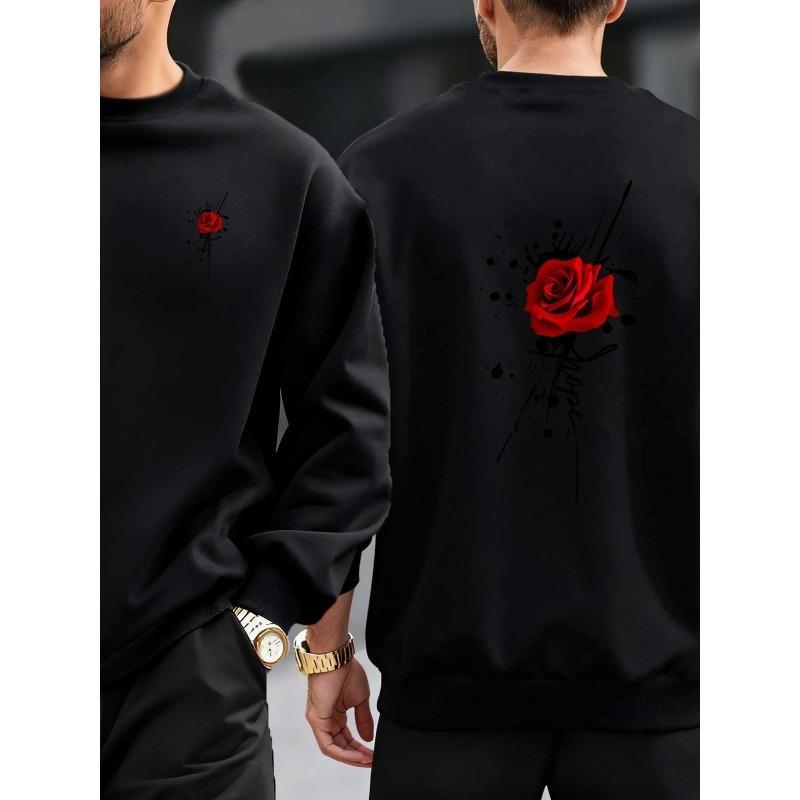 Tintenspritzer-Stil Druck Herren Neues Rundhals-Sweatshirt Doppelseitiger Druck Langarm Vielseitiges Oberteil Lockerer Modetrend Lässiger Sport-Pullover