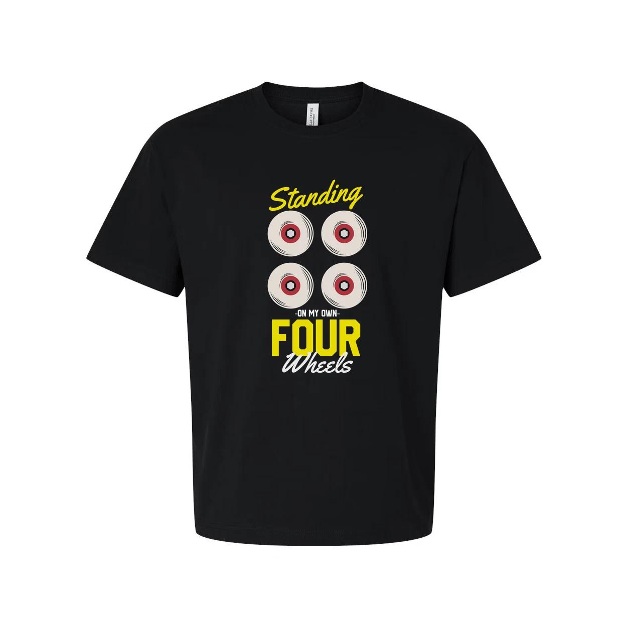 Skateboard Graphic T Shirt Standing On My Own Four Wheels M