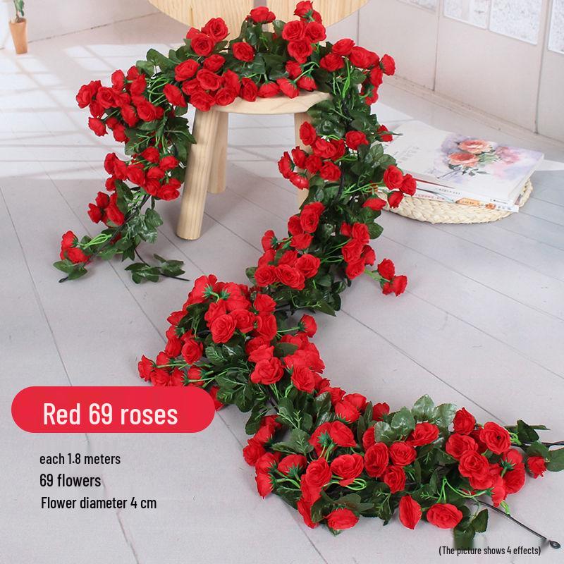 Silk Flower Vine for Air Conditioner and Heating Pipe Decoration