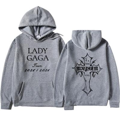 Bluza z kapturem MAYHEM Ball Tour Grafika piosenkarki Lady Gagi Modny pulower Jesień/Zima Długi rękaw Popowe bluzy