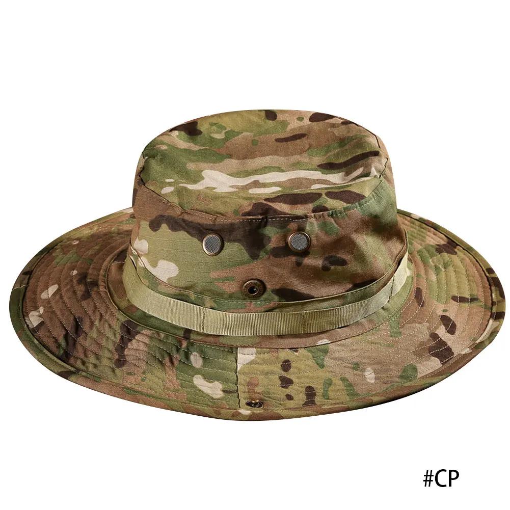 Men Hunting Hiking Outdoor Camo Sun Caps Camouflage Hat Tactical Bucket Hats Panama Summer Cap