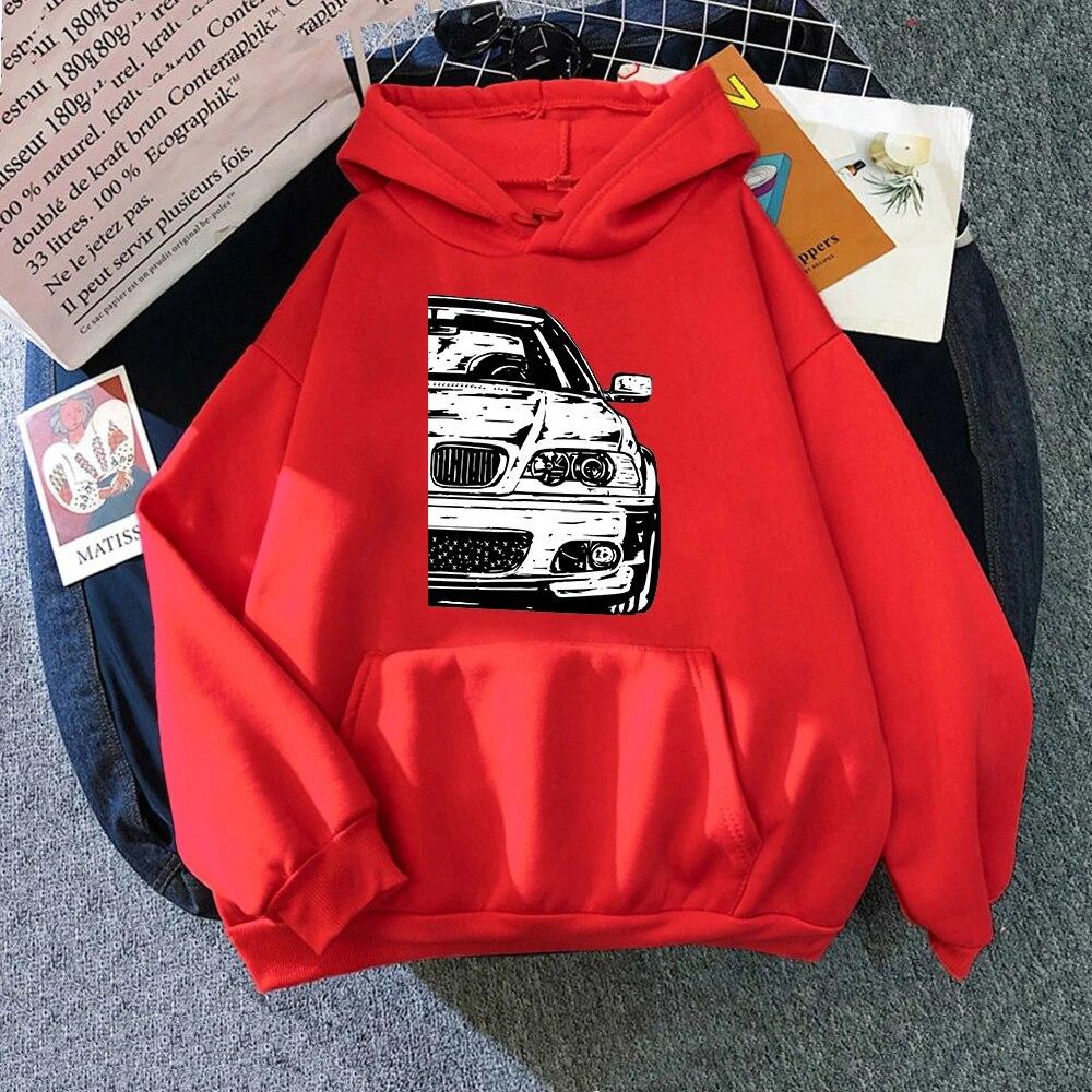 Zimní E46 mikiny do auta Dámské topy Estetické oblečení Móda Muži Mikina Grafická Mikina Harajuku Sudaderas