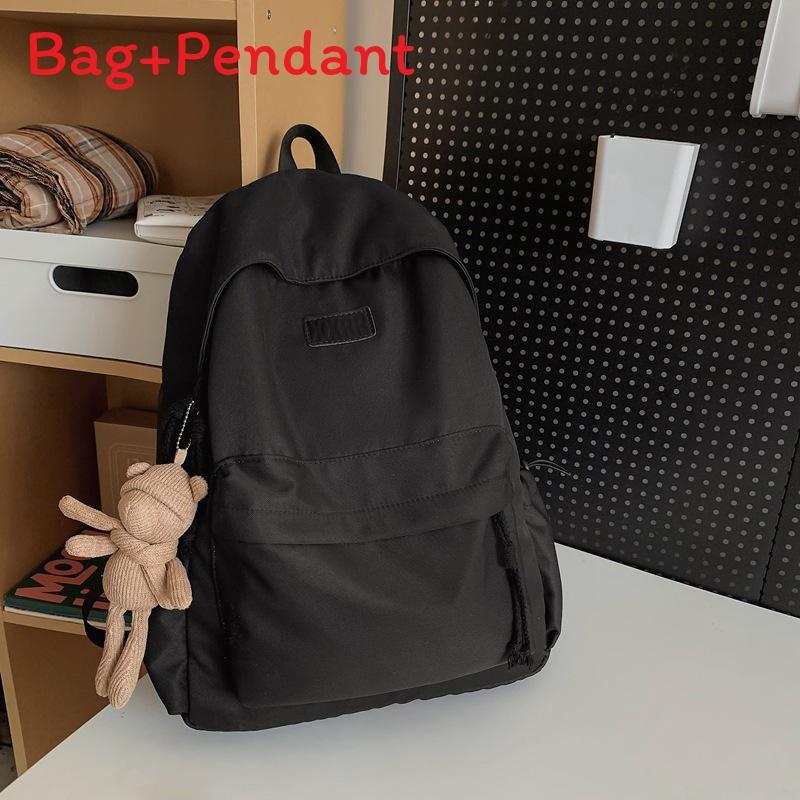 Simple Art Student Backpack With Durable Nylon Fabric And Ergonomic Shoulder Straps For Education чёрный