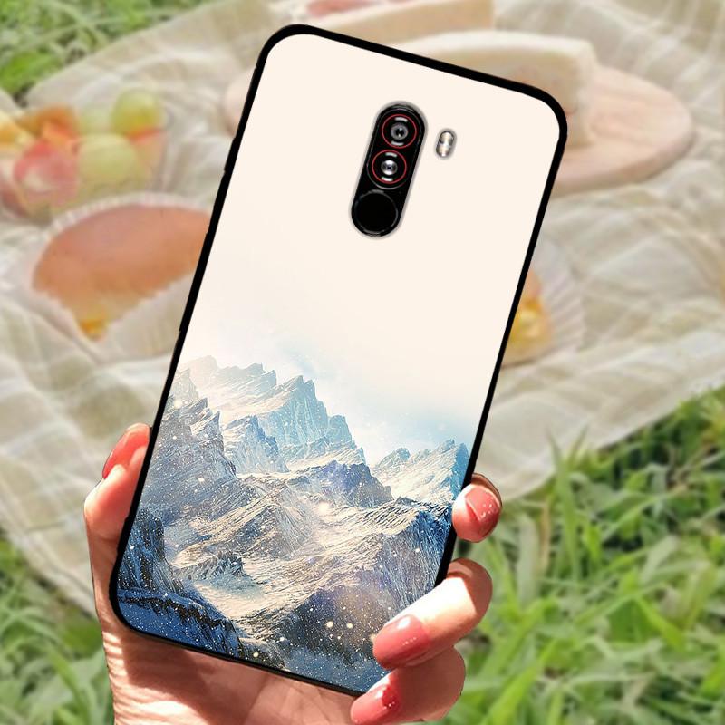 For Xiaomi Mi Pocophone F1 Case Cover PocoF1 Silicone Soft Marble Black Bumper Funda Coque for Xiaomi Poco F1 Poko Protective