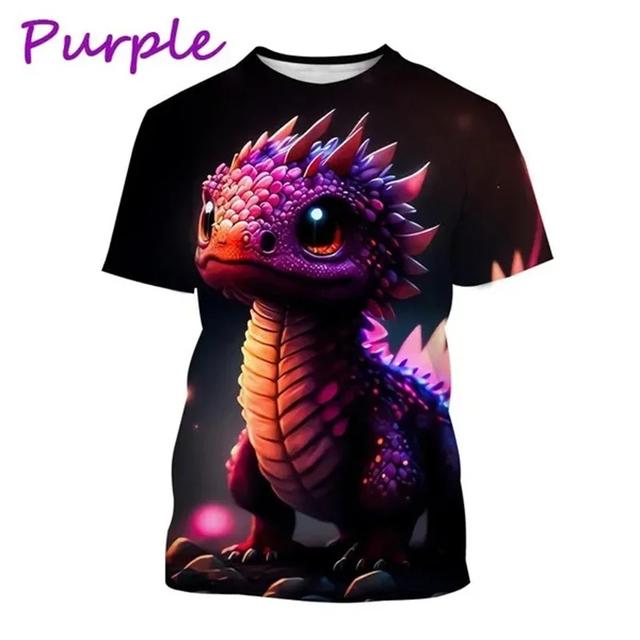 

Детские футболки с рисунком дракона, забавная футболка с милым животным и динозавром для мужчин, одежда, футболка с драконом для детей, подарки, повседневная футболка для мальчиков, топы 160