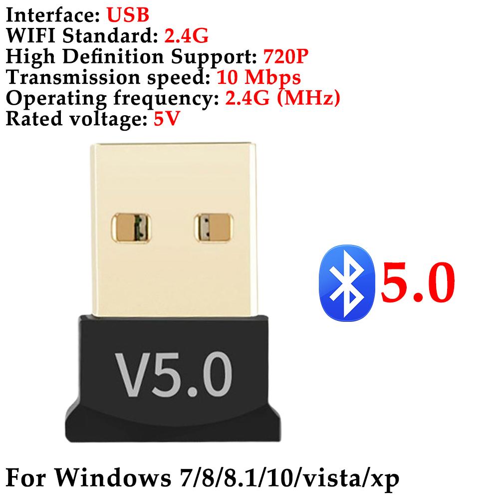 USB Bluetooth 5.3/5.1/5.0 Adapter Wireless Dongle Adapters Support Computer Laptop For Windows 11/10/8.1 Audio Transmitters