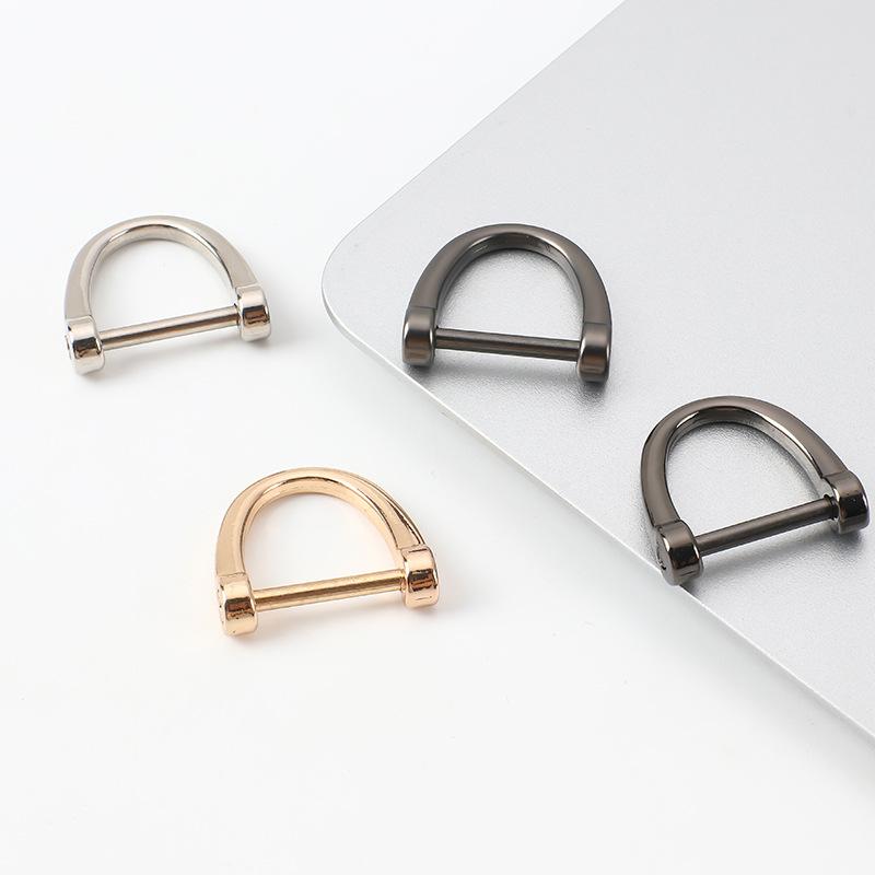 Hufeisen Schnalle D-Ring Schlüsselanhänger Anhänger, 17mm Zinklegierung