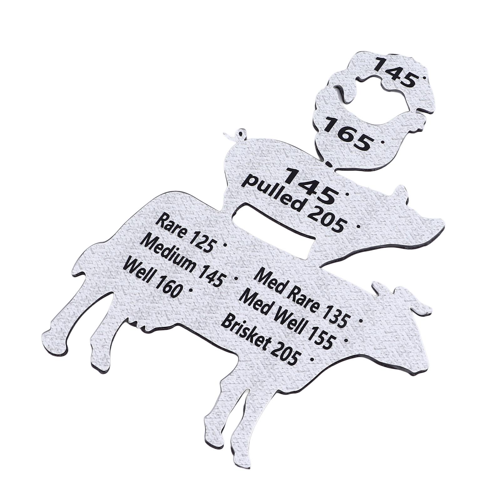 

Meat Temperature Magnet Animal Internal Temperature Guide Acrylic Beef Pork Chicken Fish Grill Accessory for BBQ Cooking