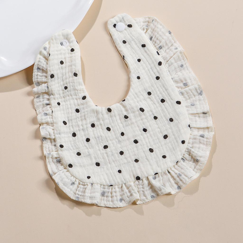 Cute Ruffle Edge Baby Bibs Kids Feeding Anti Dirty Bibs Infant Burp Cloths Newborn Fashion Pure Cotton Feeding Set Accessories