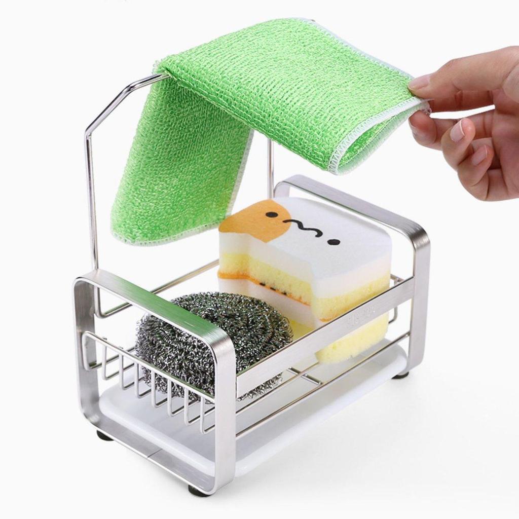 Compre Stainless Steel Sponge Holder with Dishcloth Drying Rack
